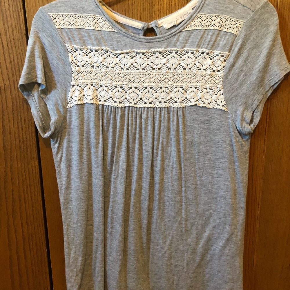 White and Gray Blouse Type Tee